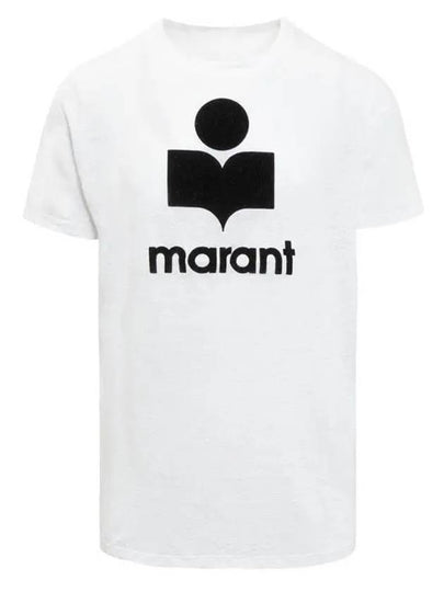 Karman Logo Print Linen Short Sleeve T-Shirt White - ISABEL MARANT - BALAAN 2