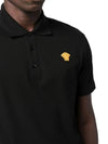 Embroidered Logo Polo Shirt Black - VERSACE - BALAAN 6