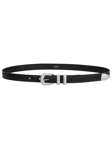 Western 14 Leather Belt Black - CELINE - BALAAN 1