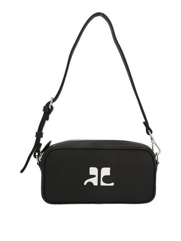 Logo Baguette Leather Camera Shoulder Bag Black - COURREGES - BALAAN 1