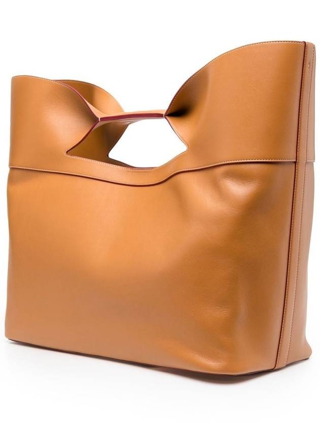 leather bow tote bag brown - ALEXANDER MCQUEEN - BALAAN 7