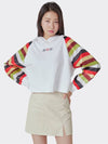 Flower Embroidery Jeogory Hoodie White - TEENYTIGER - BALAAN 3