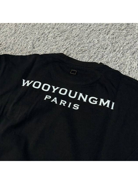 Back Logo Long Sleeve T Shirt Black W241TS17 718B - WOOYOUNGMI - BALAAN 2