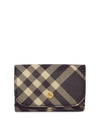 Check Compact Half Wallet Black - BURBERRY - BALAAN 1