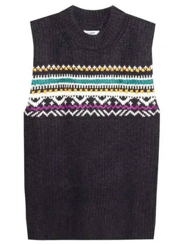 Gresley Wool Sleeveless Knit Top Fade Night - ISABEL MARANT - BALAAN 1