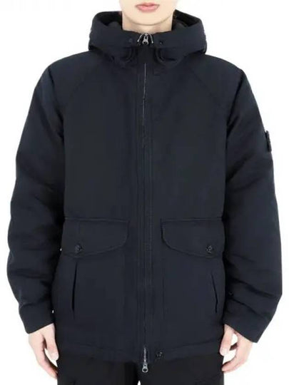 Logo David TC Down Hooded Jacket Navy - STONE ISLAND - BALAAN 2