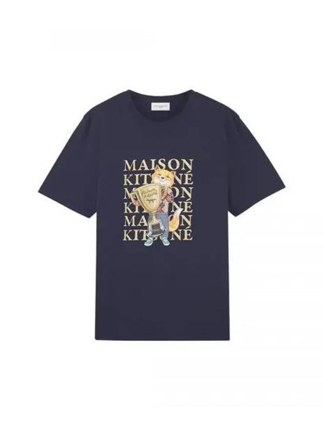 Fox Champion Regular Short Sleeve T-Shirt Navy - MAISON KITSUNE - BALAAN 2