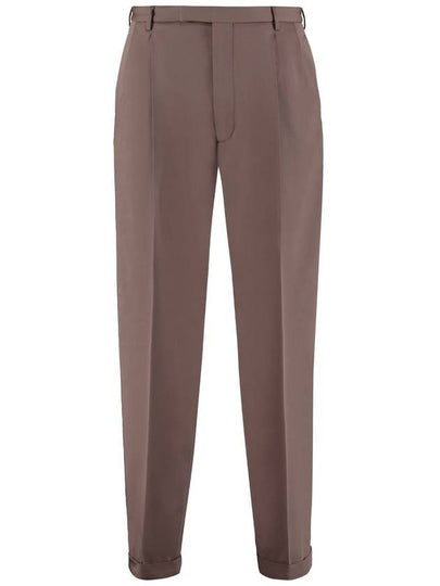 label wool straight pants brown - GUCCI - BALAAN 2