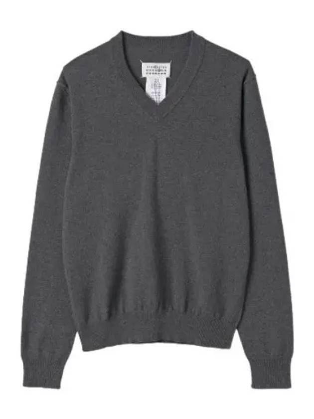 V neck cashmere knit medium gray - MAISON MARGIELA - BALAAN 1