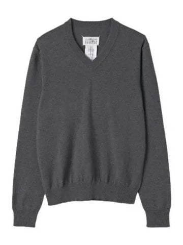 V neck cashmere knit medium gray - MAISON MARGIELA - BALAAN 1