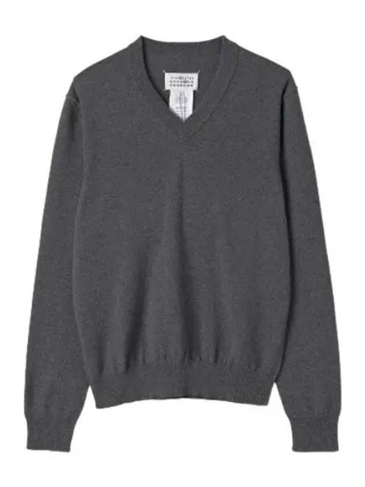 V neck cashmere knit medium gray - MAISON MARGIELA - BALAAN 1