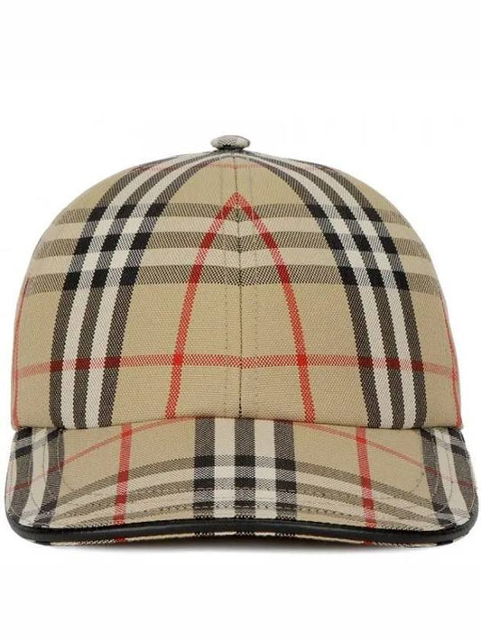 Check Cotton Ball Cap Beige - BURBERRY - BALAAN 2