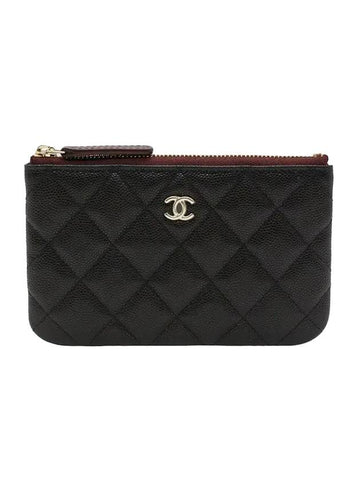 Classic Gold Hardware Grained Calfskin Mini Pouch Black - CHANEL - BALAAN 1