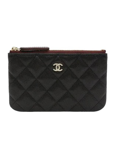 Classic Gold Hardware Grained Calfskin Mini Pouch Black - CHANEL - BALAAN 1