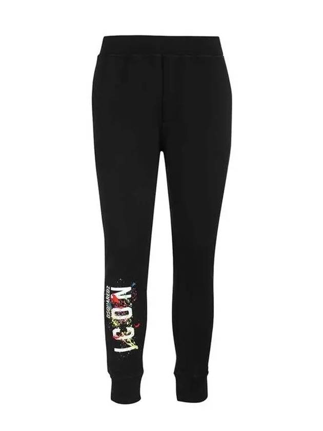 Men's Icon Splatter Track Pants Black - DSQUARED2 - BALAAN 2