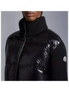 Zip-up Wool Cardigan Padding Black - MONCLER - BALAAN 3