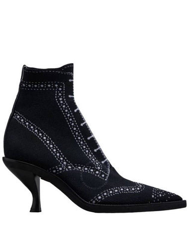 Thom Browne Curved Heel Knit Trompe L'oeil Boots, Brand Size 39 ( US Size 9 ) - THOM BROWNE - BALAAN 1