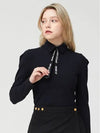 Golf women s puff sleeve brushed collar t shirt black - HENRY STUART - BALAAN 2