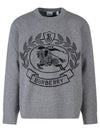 Men's Irving Irving Logo Print Crew Neck Wool Knit Top Gray - BURBERRY - BALAAN.