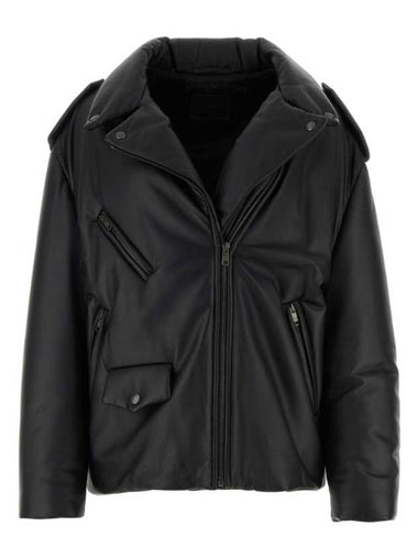 Leather Jacket 58A049FLY F0002 Black - PRADA - BALAAN 1