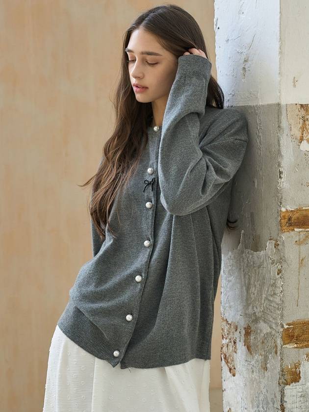 Pearl round cardigan gray - MITTE - BALAAN 3