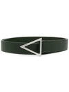 Triangle Buckle Leather Belt Dark Green - BOTTEGA VENETA - BALAAN 2