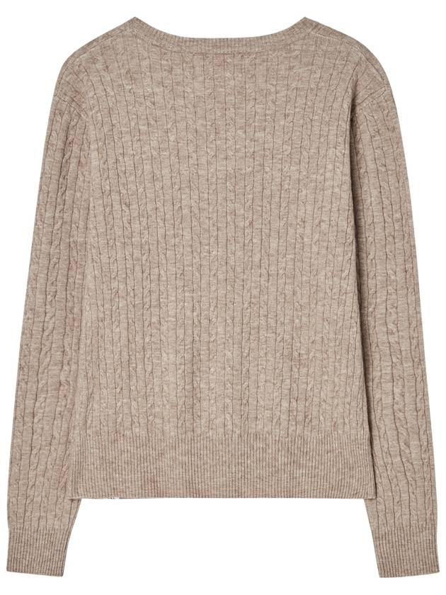 V neck cable knit pullover Melange beige - THE GREEN LAB - BALAAN 5