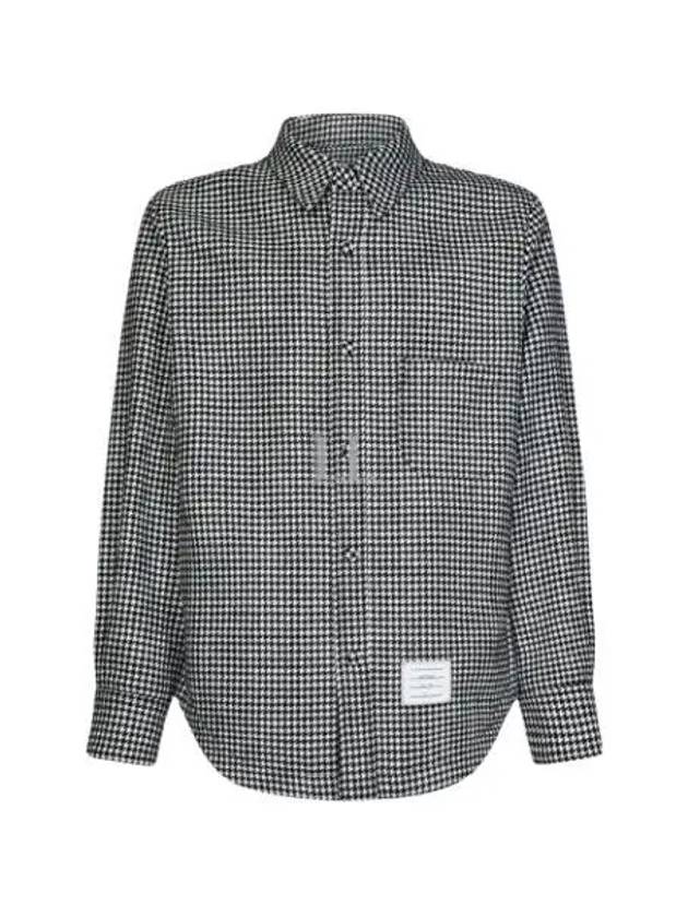 Houndstooth Pattern Shirt Jacket Black White - THOM BROWNE - BALAAN 2