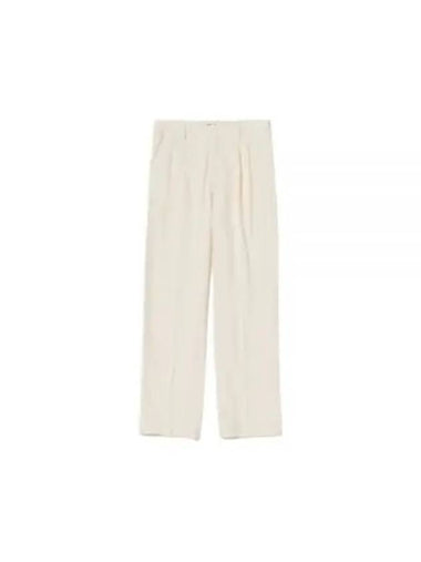 24 HARD TWIST COTTON SILK VIYELLA SLACKS IVORY A24SP03KV - AURALEE - BALAAN 1