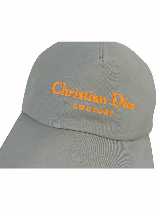 Couture Embroidered Logo Cotton Ball Cap Grey - DIOR - BALAAN 7