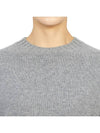 Embroidered Logo Crew Neck Cashmere Knit Top Grey - SPORTY & RICH - BALAAN 7