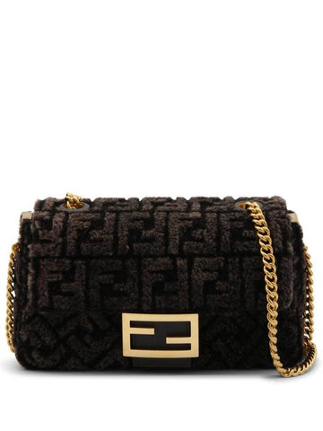 Baguette Chain Midi Shoulder Bag Dark Brown - FENDI - BALAAN 1