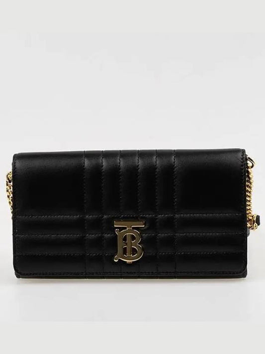 Women's Detachable Strap Quilted Leather Lola Cross Bag Black Light Gold - BURBERRY - BALAAN 2