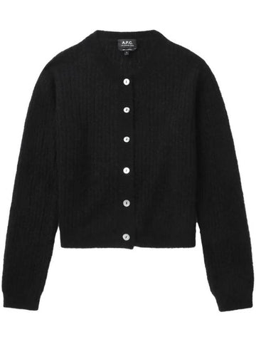 Milo Straight Wool Cardigan Black - A.P.C. - BALAAN 1