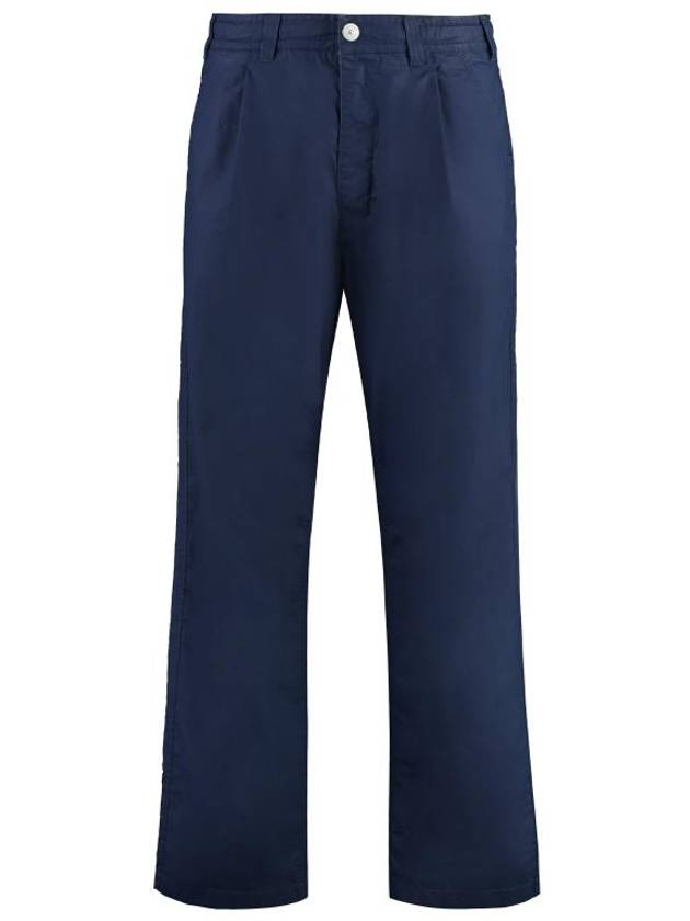 Marina Mid Rise Cotton Canvas Wide Pants Royal Blue - STONE ISLAND - BALAAN 2