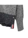 Men's Jersey Stitch Mohair Tweed 4 Lines V-Neck Cardigan Grey - THOM BROWNE - BALAAN 4