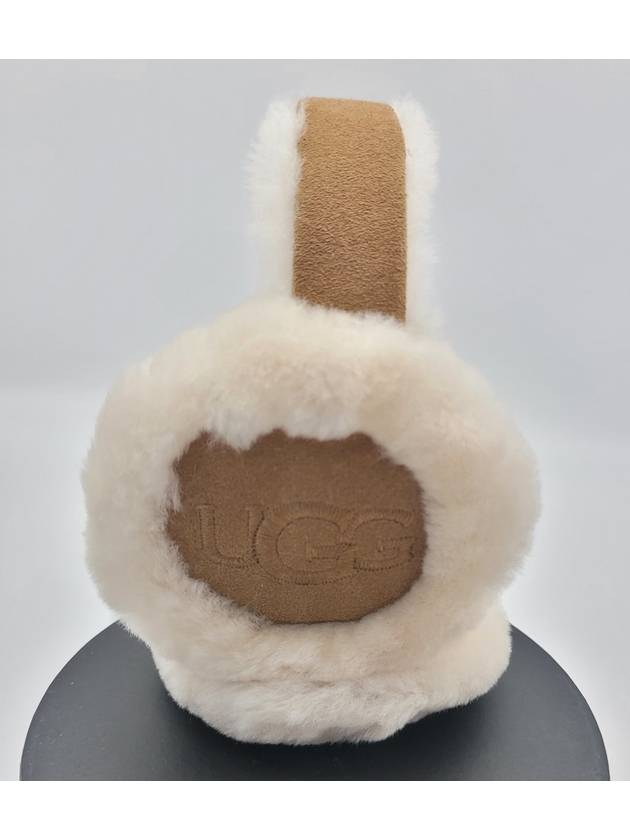 Fleece Earmuffs Embroidered Logo Chestnut USA - UGG - BALAAN 6