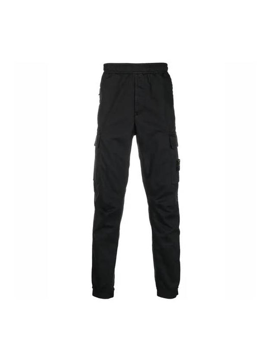 Men's Wappen Patch Straight Pants Black - STONE ISLAND - BALAAN.