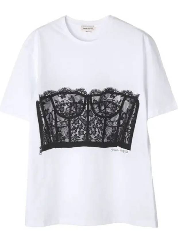 Lace corset short sleeve t shirt women - ALEXANDER MCQUEEN - BALAAN 1