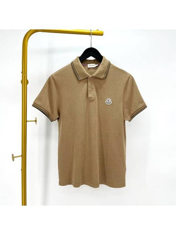 Short sleeve collared t shirt beige S size - MONCLER - BALAAN 1