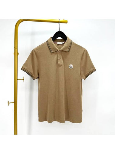 Short sleeve collared t shirt beige S size - MONCLER - BALAAN 1