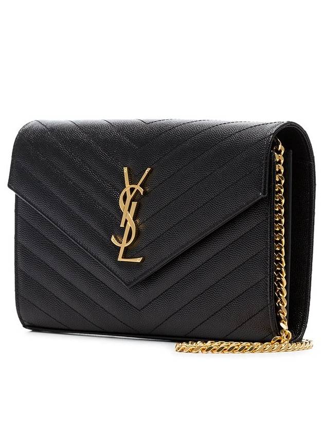 Monogram Matelasse Chain Shoulder Bag Black - SAINT LAURENT - BALAAN 4