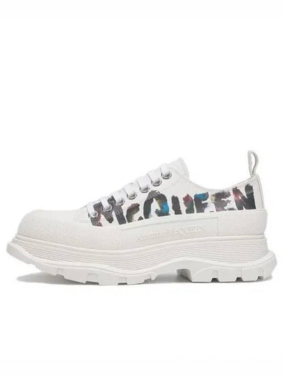 Tread Slick Logo Graffiti Low Top Sneakers White - ALEXANDER MCQUEEN - BALAAN 2