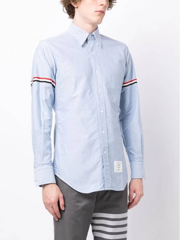 Armband Oxford Long Sleeve Shirt Light Blue - THOM BROWNE - BALAAN 4