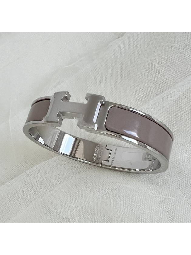 Click H Palladium Bracelet Marron Glacet - HERMES - BALAAN 3