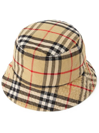 Check Cotton Bucket Hat Beige - BURBERRY - BALAAN 2