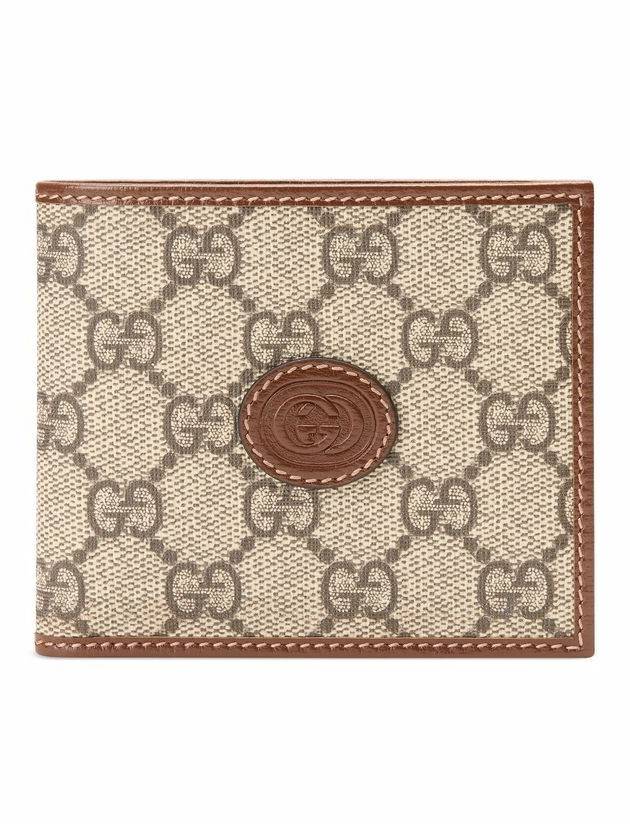 GG Supreme Interlocking Half Wallet Brown - GUCCI - BALAAN 2