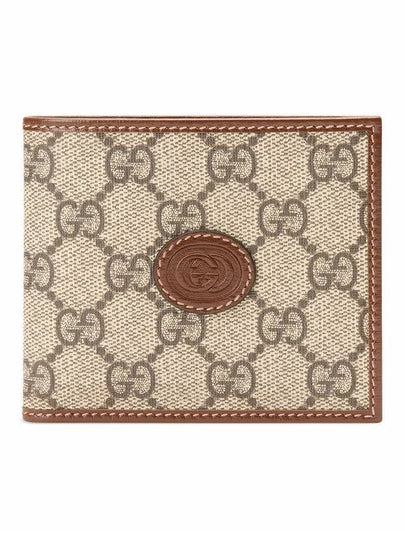 GG Supreme Interlocking Half Wallet Brown - GUCCI - BALAAN 2