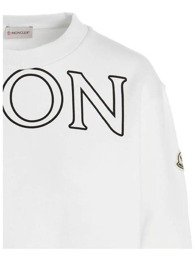 Logo lettering brushed sweatshirt white 8G000 29 809KX 034 - MONCLER - BALAAN 4