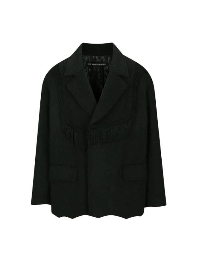 Zibeline Shaggy Wool Single Coat Black - ANDERSSON BELL - BALAAN 1